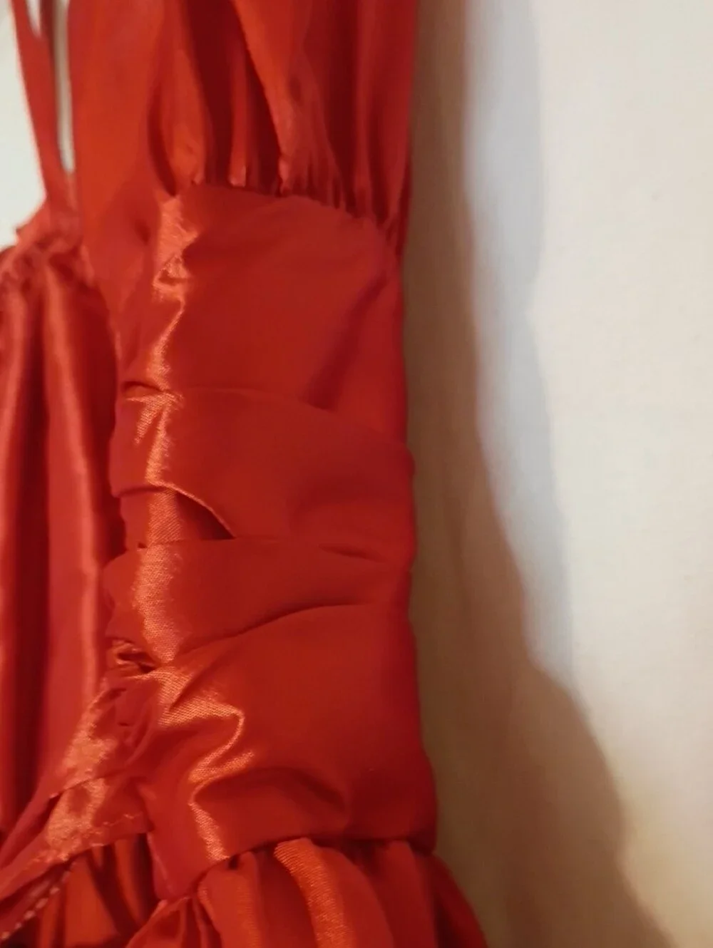 Elegant Girls' Orange Polyester Spaghetti-Strap Party Dress Size 5-6